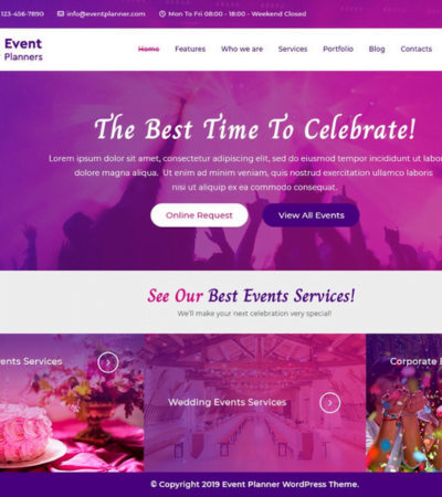 Event Planner WordPress Theme for Events