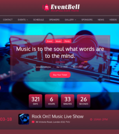 Eventbell Free Music WordPress Theme