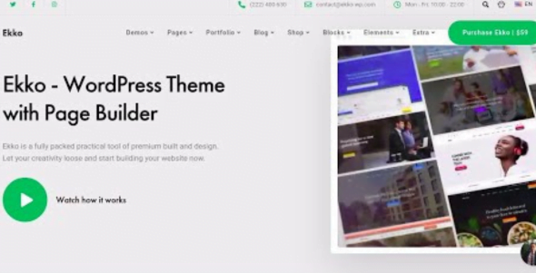 Ekko - MultiPurpose WordPress Theme with Page Builder