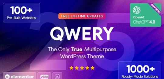 Qwery WordPress Theme with Pre-Made Pages