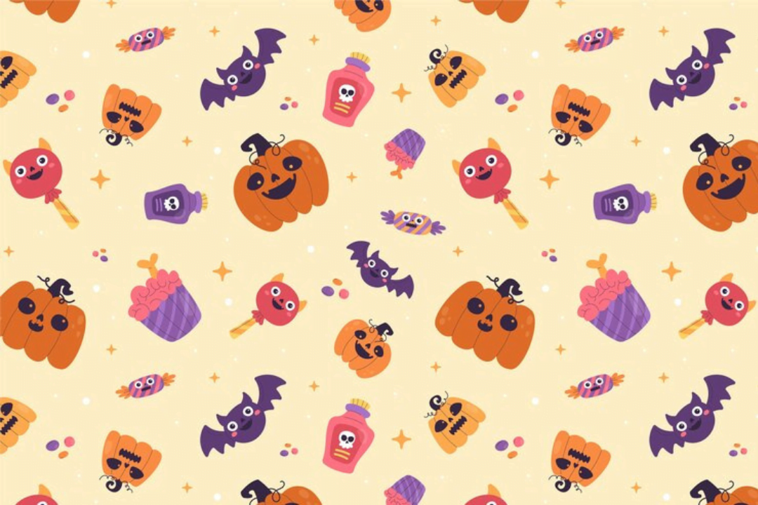 Pastel pattern halloween wallpaper